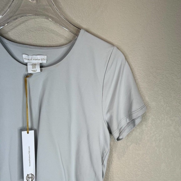 House of Harlow Women's Cropped T-Shirt Short Sleeve Crewneck Gray Size M - Picture 3 of 12